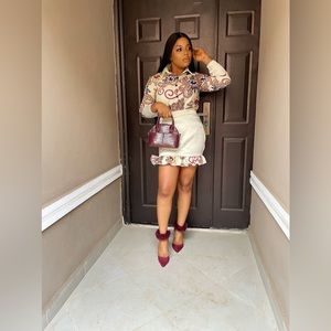 Handmade line sleeve dress 100% cotton